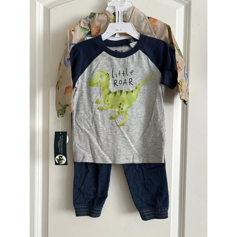 Baby Rebel 3pc Set 24months 2T jogger jeans windbreaker dinosaurs‎
